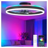 RGB CEILING FANS WITH LIGHTS, 20" FANDELIER LOW PR