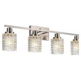 $110 MELUCEE 4 LIGHTS BRUSHED NICKEL VANITY LIGHT