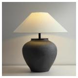 $180 18.8" BLACK VINTAGE DISTRESSED CERAMIC POT TA