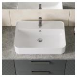 $114 24 IN. X 17 IN. CERAMIC RECTANGULAR VESSEL BA