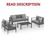 $1000 GREY 5-PIECE ALUMINUM PATIO CONVERSATION SET