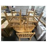 WOODEN TABLE WITH FOUR WOODEN CHAIRS