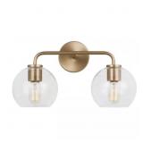 ORLEY 17.5 IN. 2-LIGHT SATIN BRASS MODERN INDUSTRI