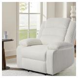 $270 MODERN BEIGE CORDUROY FABRIC MANUAL RECLINER