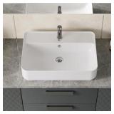 $114 24 IN. X 17 IN. CERAMIC RECTANGULAR VESSEL BA