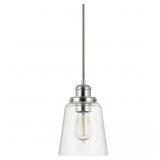 MELTON 1-LIGHT POLISHED NICKEL PENDANT WITH CLEAR