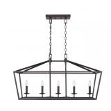 $249 WEYBURN 5-LIGHT BRONZE CAGED ISLAND CHANDELIE