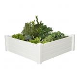 4 FT. X 4 FT. X 15 IN. WHITE VINYL RAISED GARDEN B
