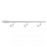 3- LIGHT FROSTED MIDDLE GLASS 44 IN. WHITE LINEAR