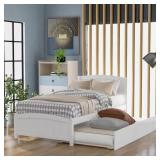 $286 CLASSIC 41.7 IN. W WHITE WOOD FRAME TWIN SIZE
