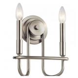 CAPITOL HILL 2-LIGHT BRUSHED NICKEL BATHROOM INDOO