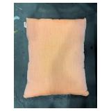METAL BENCH SEAT WITH CORAL COLORED CUSHION