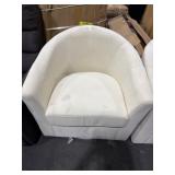 BEIGE CANVAS SWIVEL CHAIR