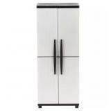 $159 PLASTIC FREESTANDING GARAGE CABINET IN GRAY (