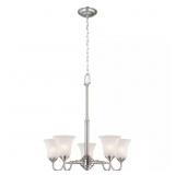 CREEKFORD 5-LIGHT BRUSHED NICKEL CHANDELIER WITH F