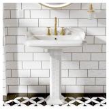 $179 23 IN. WHITE VITREOUS CHINA RECTANGULAR PEDES