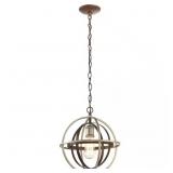 BARTON BAY 1-LIGHT BRONZE AND CHAMPAGNE PEWTER ORB