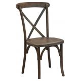 $185 4-WOODEN X-BACK DINING CHAIR - GRAY WASH DARK