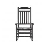 PATIO BLACK WOOD OUTDOOR ROCKING CHAIR