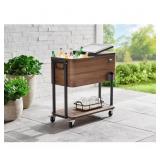 STYLEWELL 80 QT. BROWN WOODGRAIN COOLER WITH BLACK