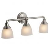 $219 DEVONSHIRE 3 LIGHT BRUSHED NICKEL INDOOR BATH