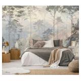 $120 TOOLHOM HAZY FOREST WALL MURAL, ABSTRACT NATU