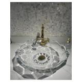 $399 TRANSPARENT GLASS VESSEL SINK IN WASHBASIN SI