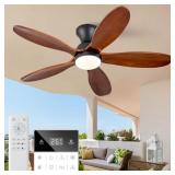 $156 42 INCH FLUSH MOUNT CEILING FAN WITH LIGHTS,O