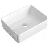 KES RECTANGULAR BATHROOM VESSEL SINK WHITE 19X15 I