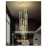 $699 YKOLUPTY 6-RINGS MODERN CHANDELIER,H138 RECTA