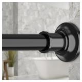 BLACK LONG CURTAIN ROD TENSION SHOWER CURTAIN RODS