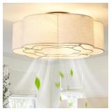 $105 CAGED CEILING FAN WITH LIGHTS, FLUSH MOUNT 20