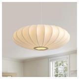 $139 20 INCH LANTERN PENDANT LIGHT, WHITE IMITATIO