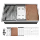 $227 28 INCH UNDERMOUNT KITCHEN SINK, 28X18 INCH S