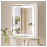 $290 TOKESHIMI 24X30 INCH LED MEDICINE CABINET WHI