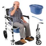 $258 SHOWER CHAIR WITH WHEELS 4 IN 1 FOLDING PADDE