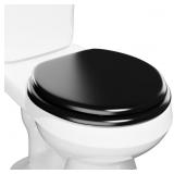 ROUND TOILET SEAT SLOW CLOSE, WOOD BLACK TOILET SE