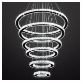 $420 SILJOY MODERN CRYSTAL CHANDELIER LIGHTING, 6