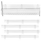 MORNINGRO 4 PCS CHROME WIRE SHELF LEDGE 48 L X 4 H