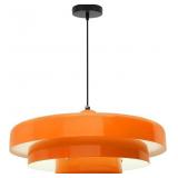 $130 MID CENTURY MODERN ORANGE PENDANT LIGHT, 17.7