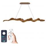 $117 31" LARGE WAVE-DESIGN LED CHANDELIER, DIMMABL