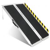$130 4FT PORTABLE WHEELCHAIR RAMP, NON-SLIP ALUMIN