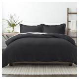 PERFORMANCE BLACK QUEEN 3-PIECE DUVET COVER SET