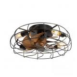 19 IN. INDOOR BLACK CAGED CEILING FAN WITH LIGHT K