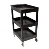 $112 SEC 3-SHELF POLYPROPYLENE UTILITY CART BLACK