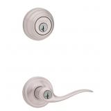 KWIKSET SMARTKEY TUSTIN SATIN NICKEL DEADBOLT AND