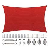 8 FT. X 16 FT. RED RECTANGLE SUN SHADE SAIL CANOPY