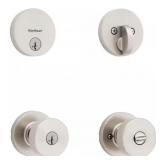 KWIKSET PISMO ROUND ROSE SATIN NICKEL KNOB DOOR CO