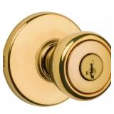 1 LOT (1) TYLO POLISHED BRASS KEYED ENTRY DOOR KNO