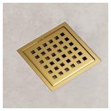 ELAN SQUARE SHOWER DRAIN IN MATTE BRUSHED GOLD